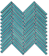 Cyan Herringbone