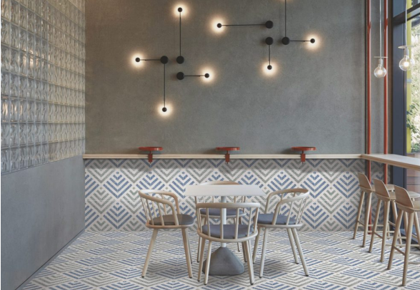 Speckled Chevron Blue