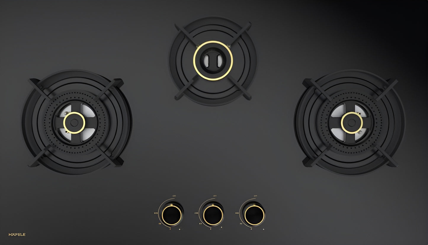 VESTA 378 Built-In Anti-Drip 3 Brass Burner Gas Hob