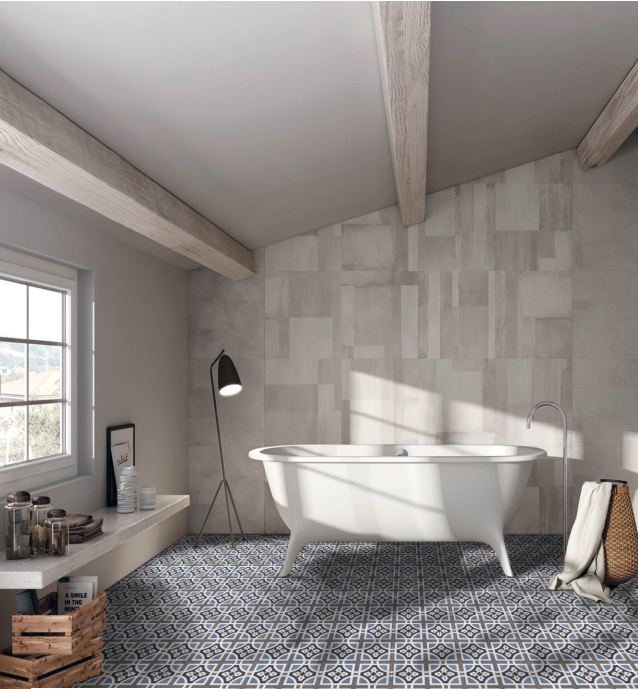 Floral lattice pattern charcoal