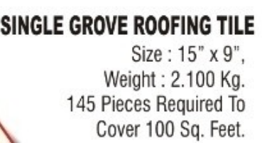 Single Grove Roofing Tile
