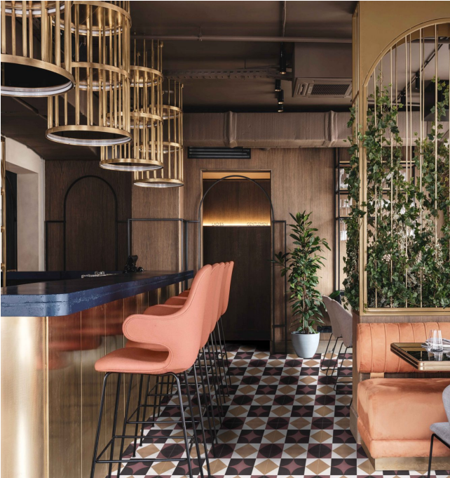 Art Deco-inspired geometric
