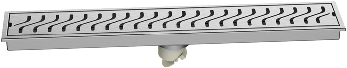 Shower Channel Drain -  Curves - 300mm(12") - Side Hole